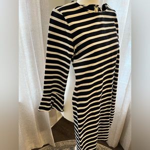 J. Crew black and white striped dress